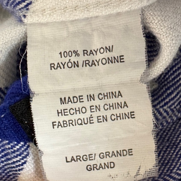 Rails Hunter Plaid Buffalo Check Button Down Shirt, Cobalt Blue/White, Size L - Picture 7 of 7